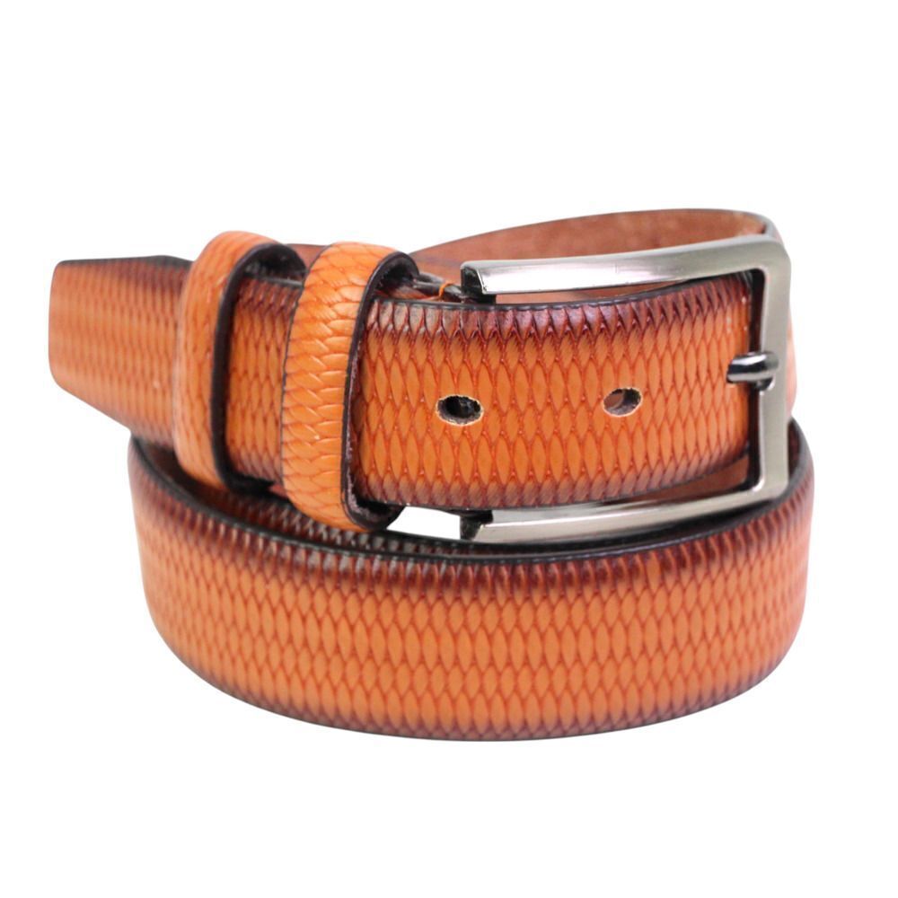 CLASSIC TOOLED BROWN GENUINE LEATHER 1 1/4"Wd CASUAL DRESS MEN'S BELT Sz 32 (B3 - Picture 2 of 9